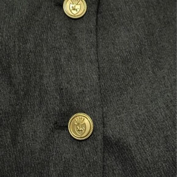 Plus Size Worthington Women’s Formal Gray Blazer With Gold Buttons - Picture 2 of 6